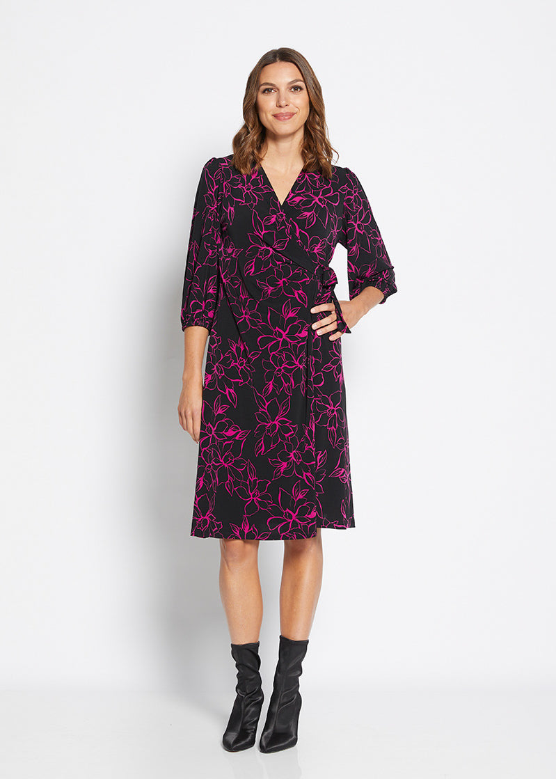 Regency jersey midi wrap dress in Danbury