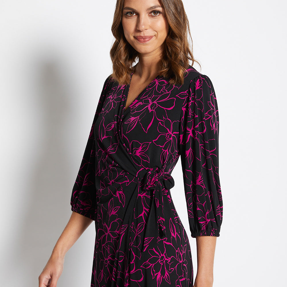 Regency jersey midi wrap dress in Danbury