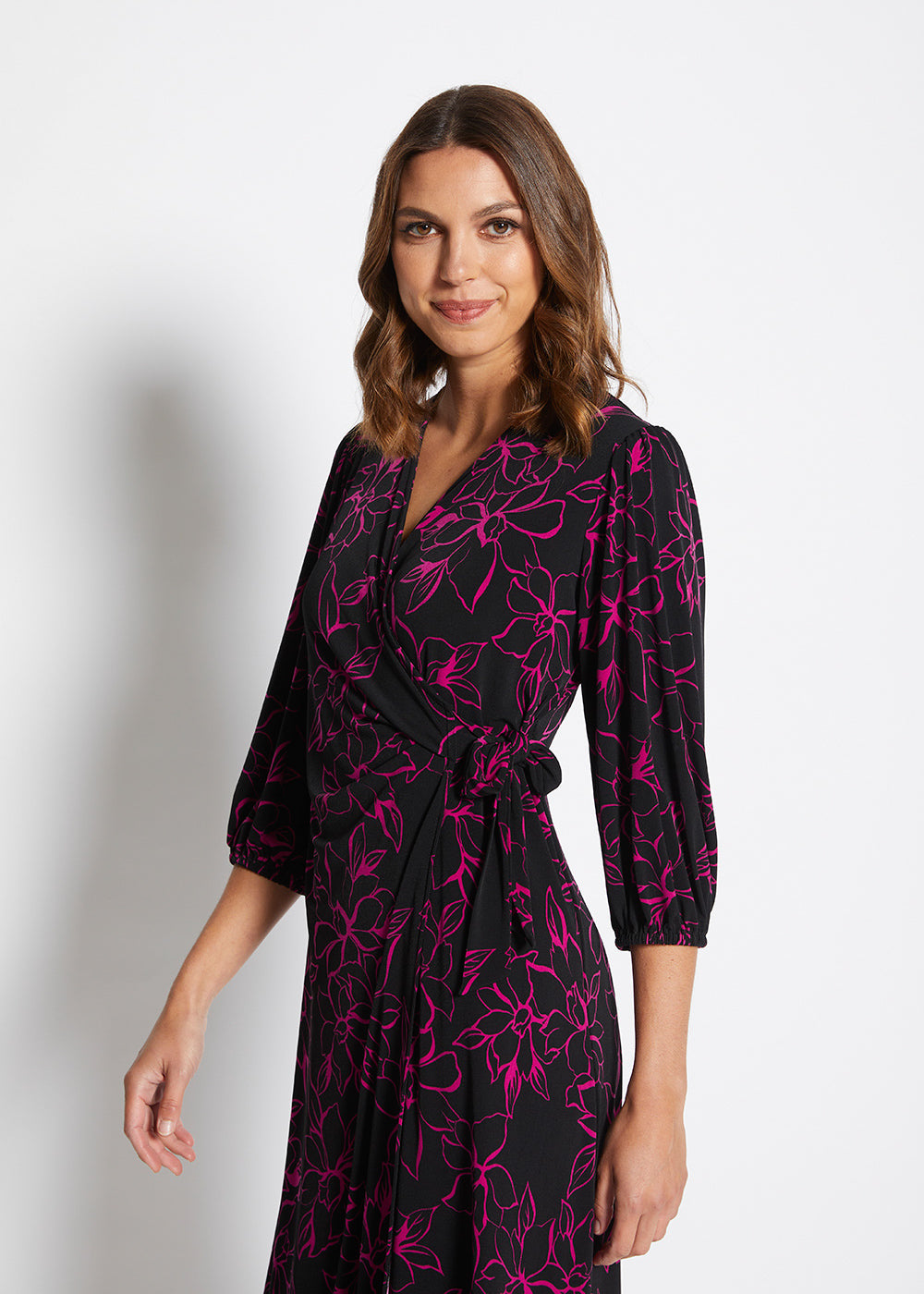Regency jersey midi wrap dress in Danbury
