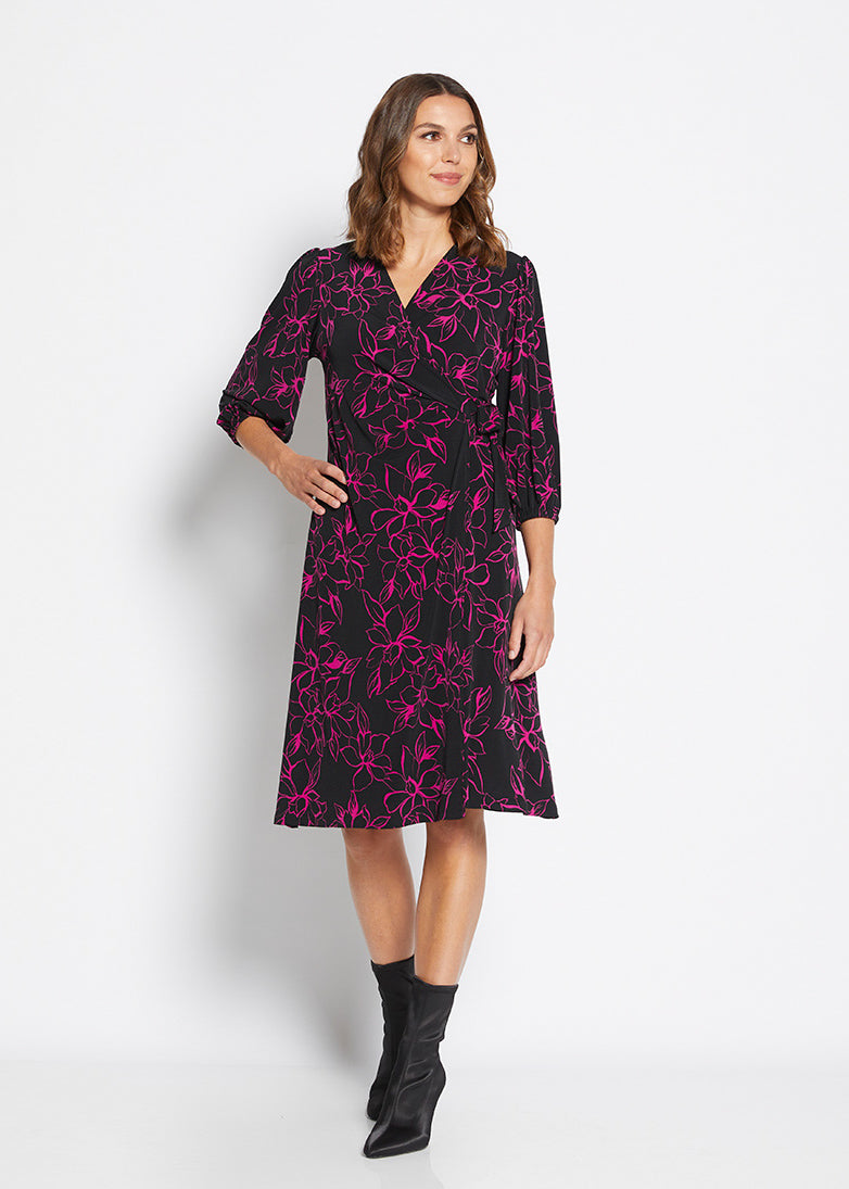 Regency jersey midi wrap dress in Danbury
