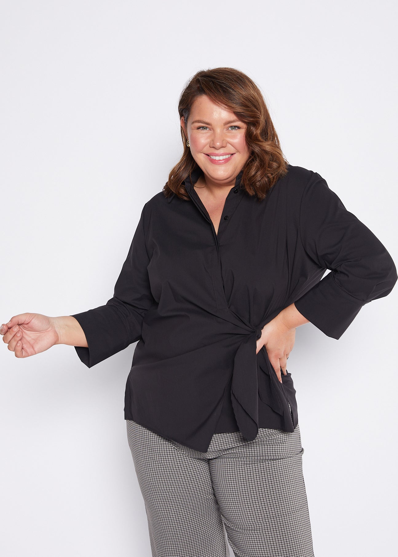 Decible City stretch cotton shirt in black