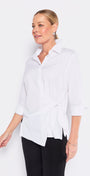 Decible City stretch cotton shirt in white, sustainable slow fashion ethically made in Australia by Philosophy Australia