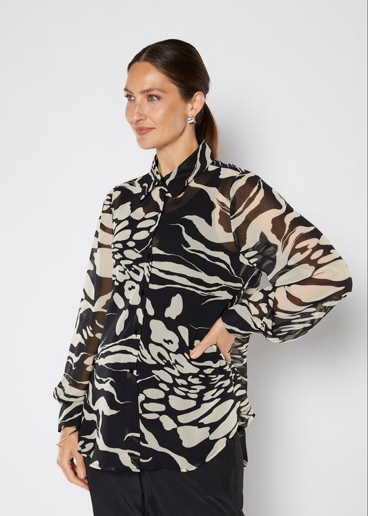 Hyacinth Vintage chiffon blouse in Folklore