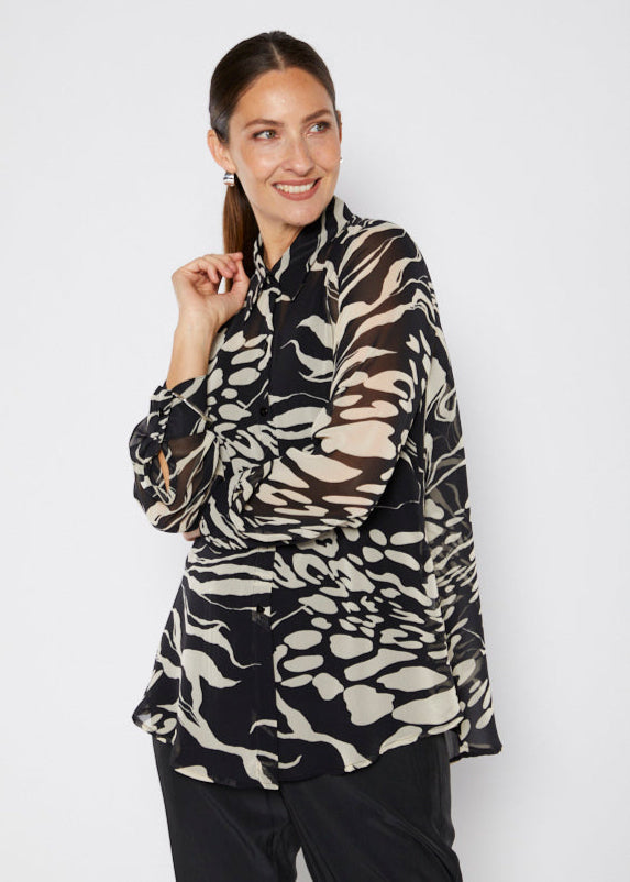 Hyacinth Vintage chiffon blouse in Folklore