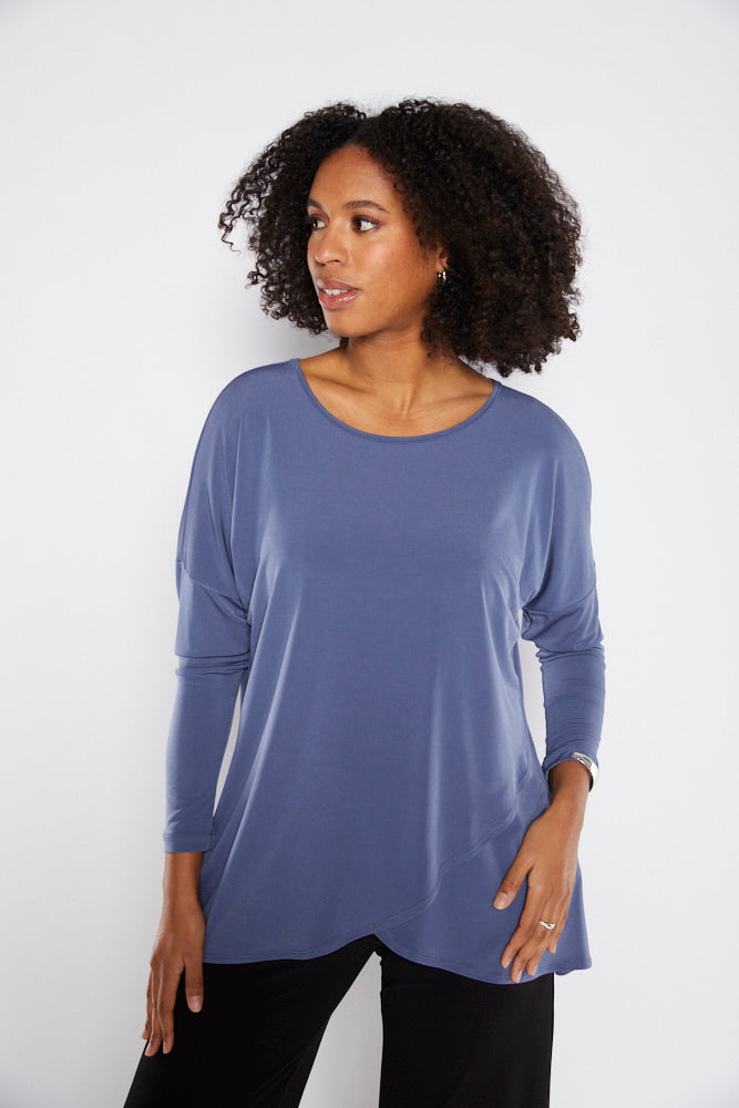 Curve Foundation slinky jersey petal hem tunic in French blue