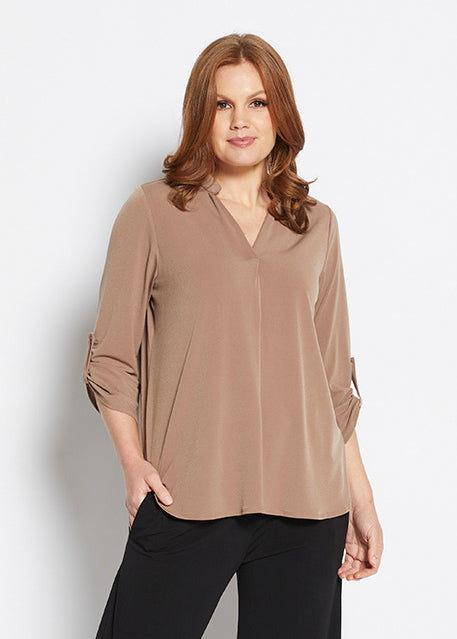 Kafton Foundation jersey tunic in Coffee