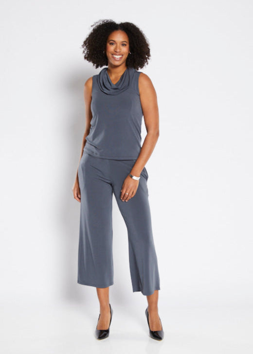 Lundie Foundation slinky jersey culotte in Squid grey
