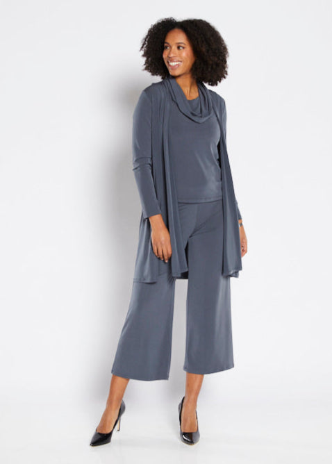 Lundie Foundation slinky jersey culotte in Squid grey
