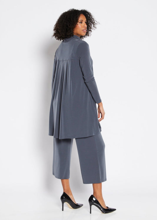 Deva Foundation longline swing jacket in squid grey