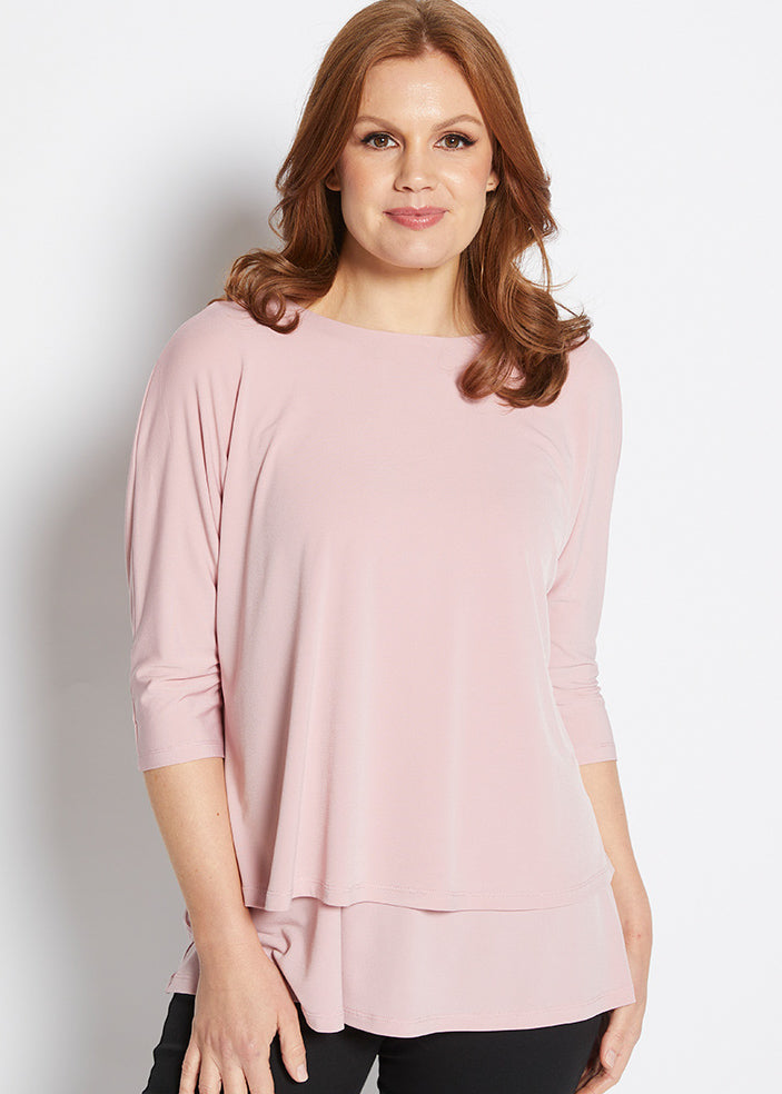 Quad Foundation slinky jersey multiway tunic in Dusty Pink