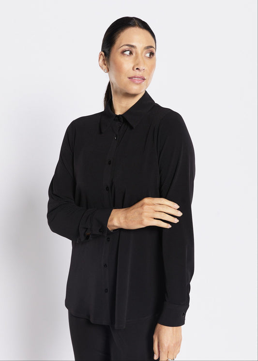 Super Foundation slinky jersey shirt in black