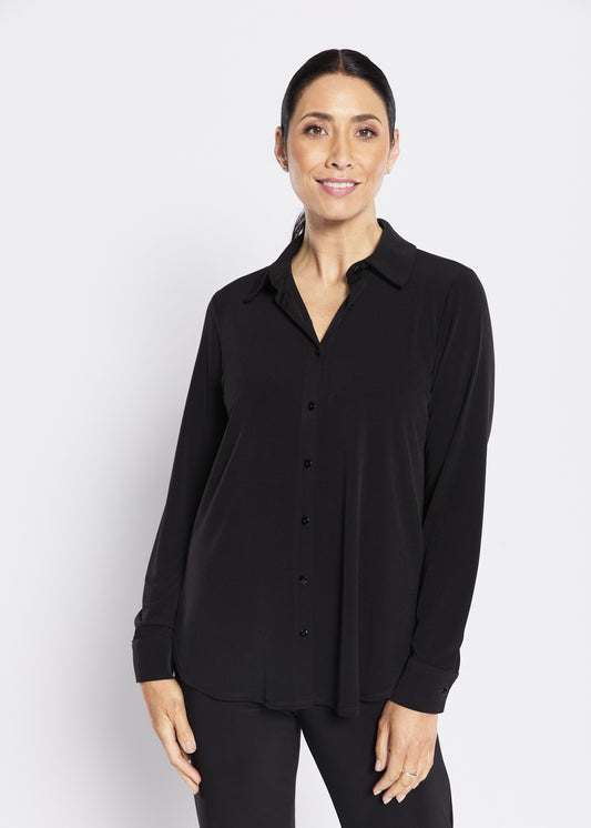 Super Foundation slinky jersey shirt in black