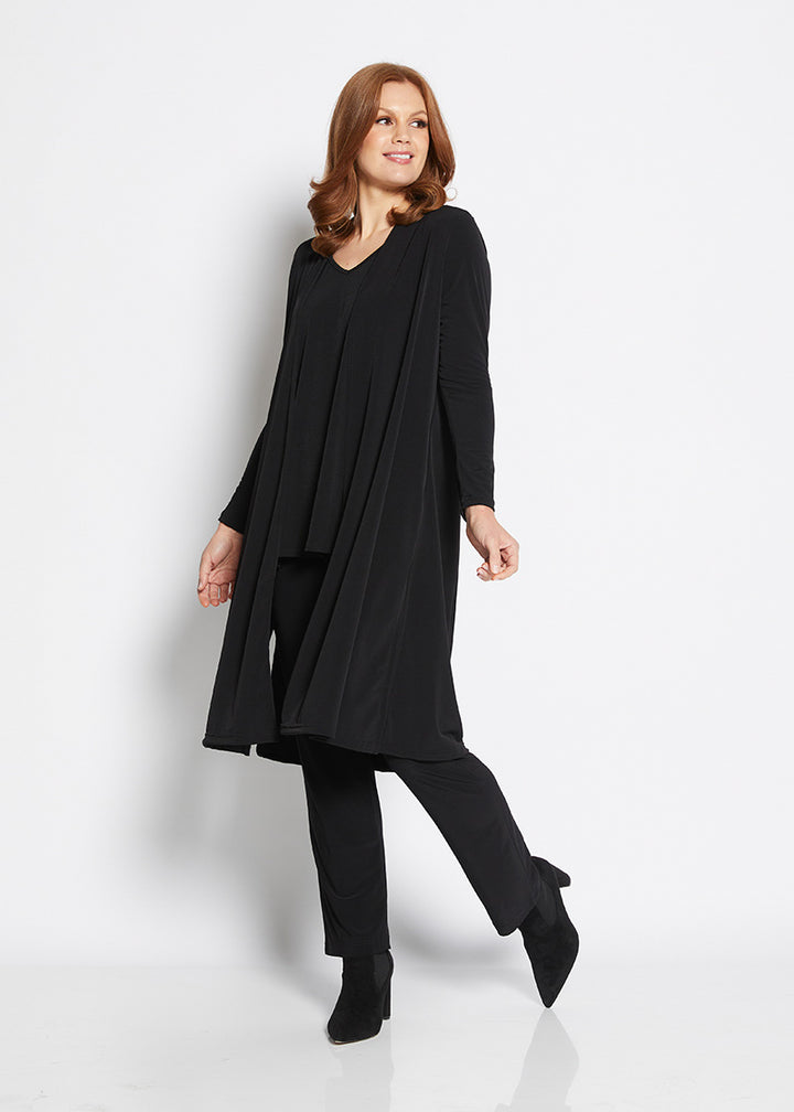 Matrix long line cardigan in Black