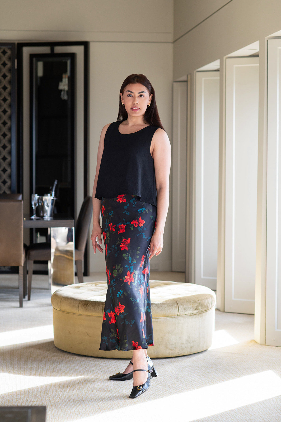 Philosophy Australia X denu collection Louise silk skirt