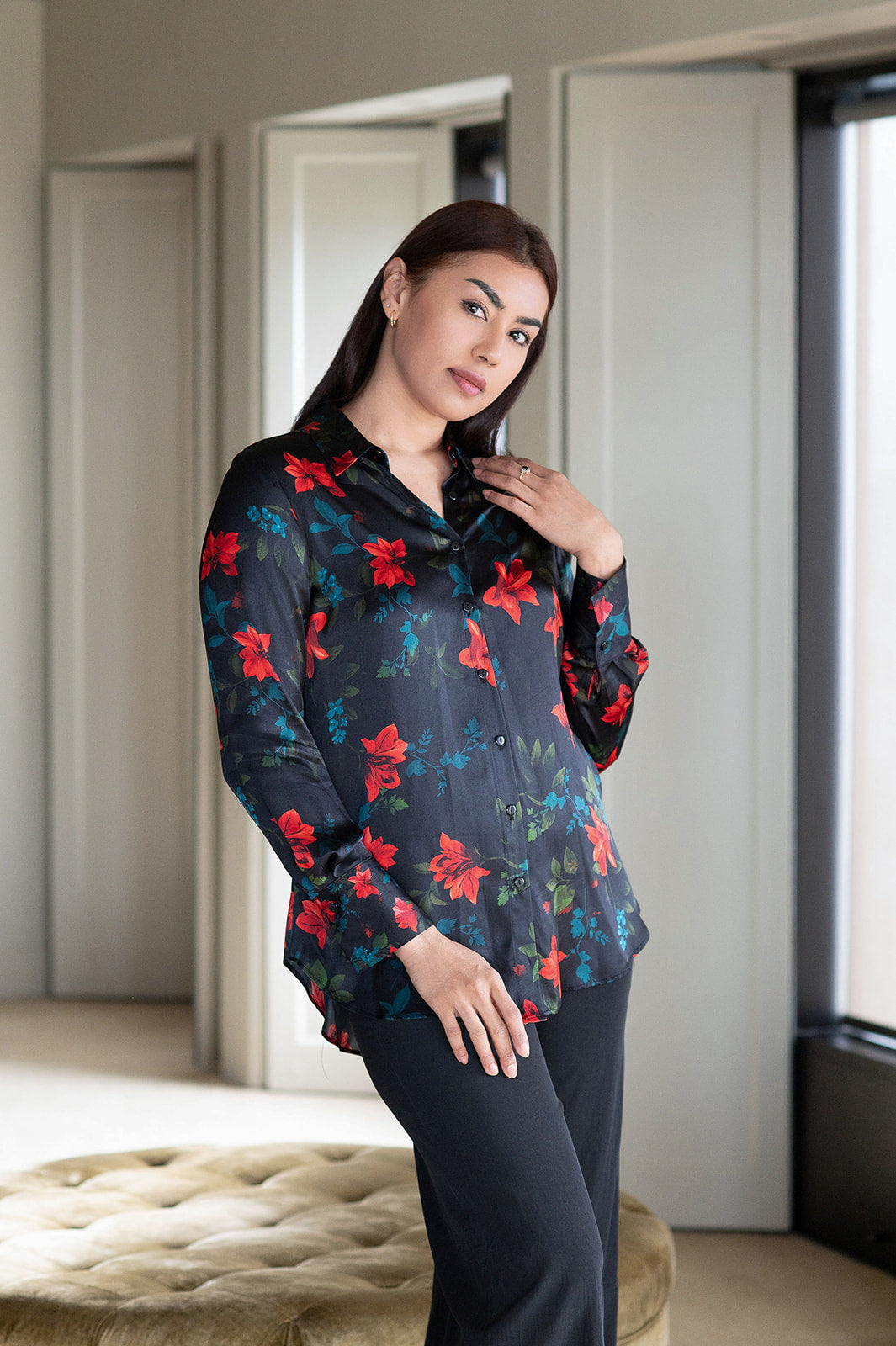 Philosophy Australia x denu collection Cecilia silk shirt