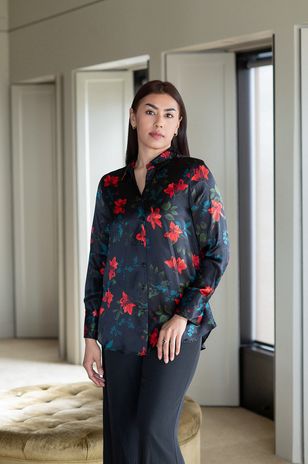 Philosophy Australia x denu collection Cecilia silk shirt
