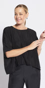 Keya Lustre technical layered top in black, slow fashion made in Australia by Philosophy Australia