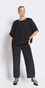 Keya Lustre technical layered top in black, slow fashion made in Australia by Philosophy Australia