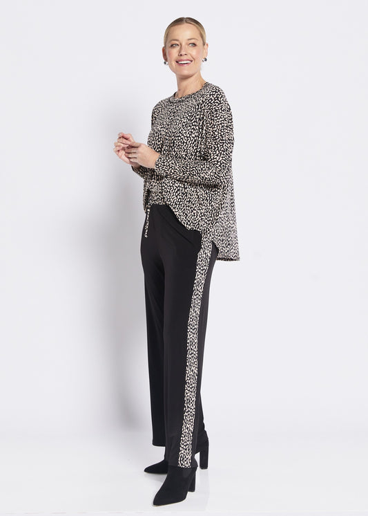 Juice slinky jersey relaxed spliced pant in Lennox animal