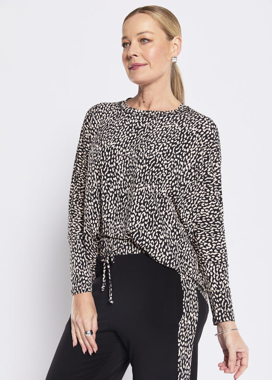 Cherie slinky jersey relaxed tunic in Lennox animal