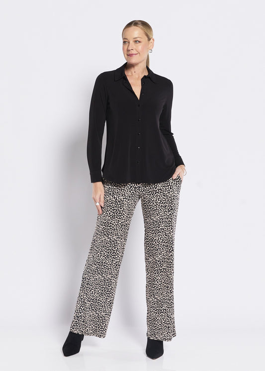 Pheobe slinky jersey relaxed pant in Lennox animal