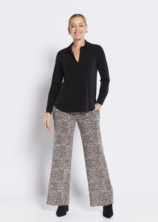 Pheobe slinky jersey relaxed pant in Lennox animal