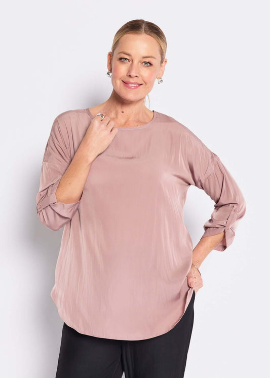 Sinitta Lustre technical tunic in mocha