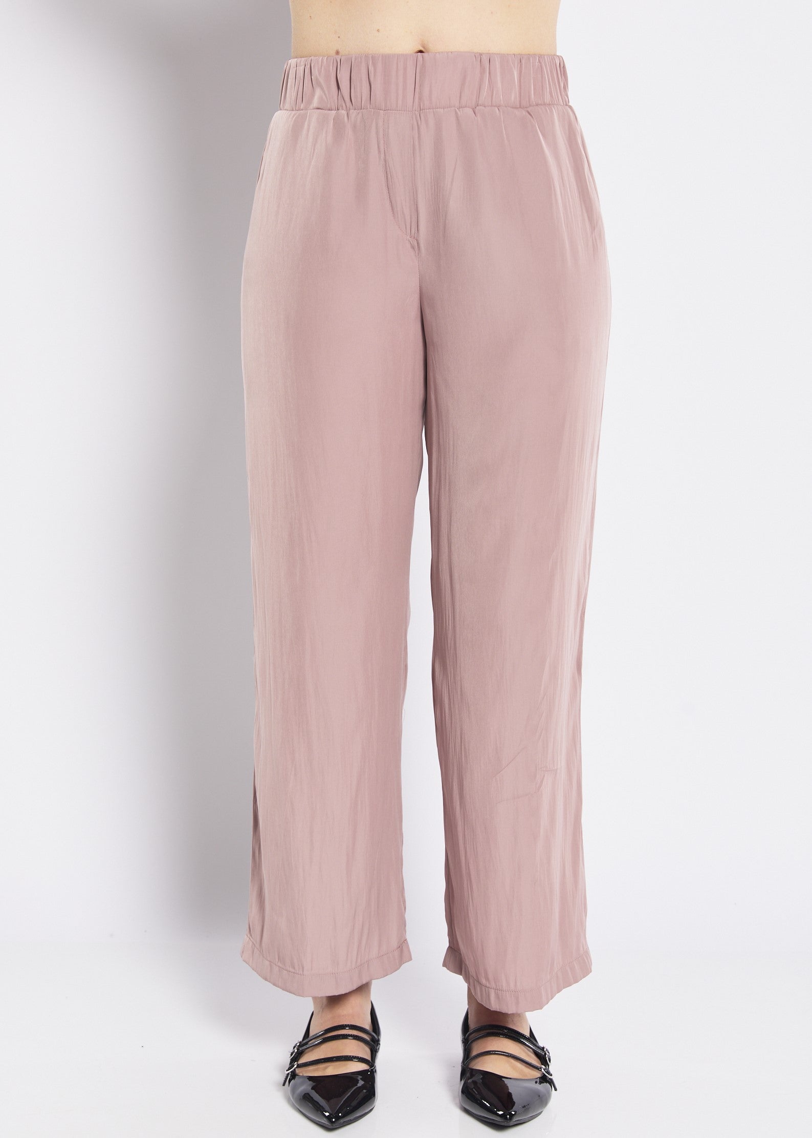 Violin Lustre technical wide leg pants in mocha