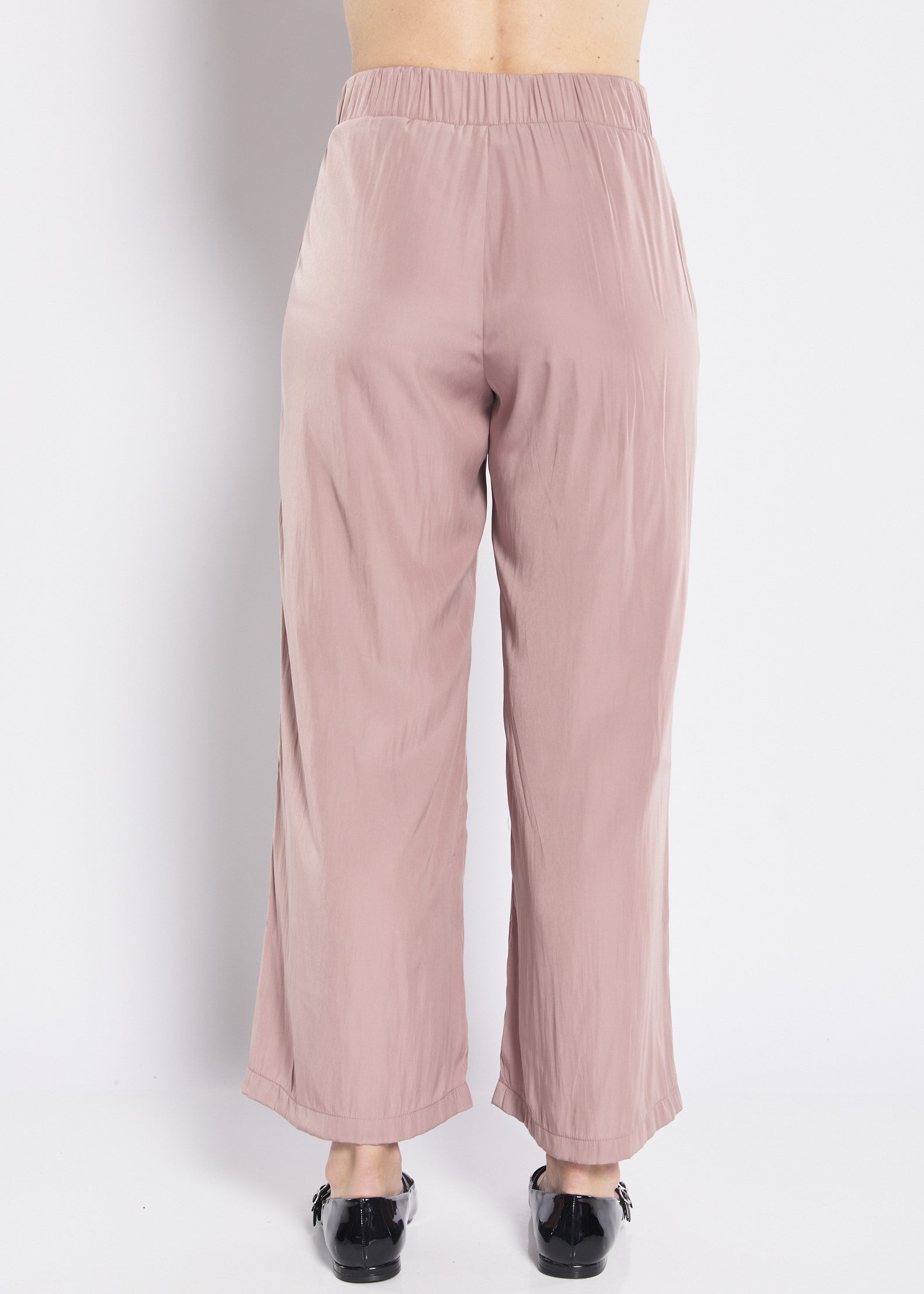 Violin Lustre technical wide leg pants in mocha