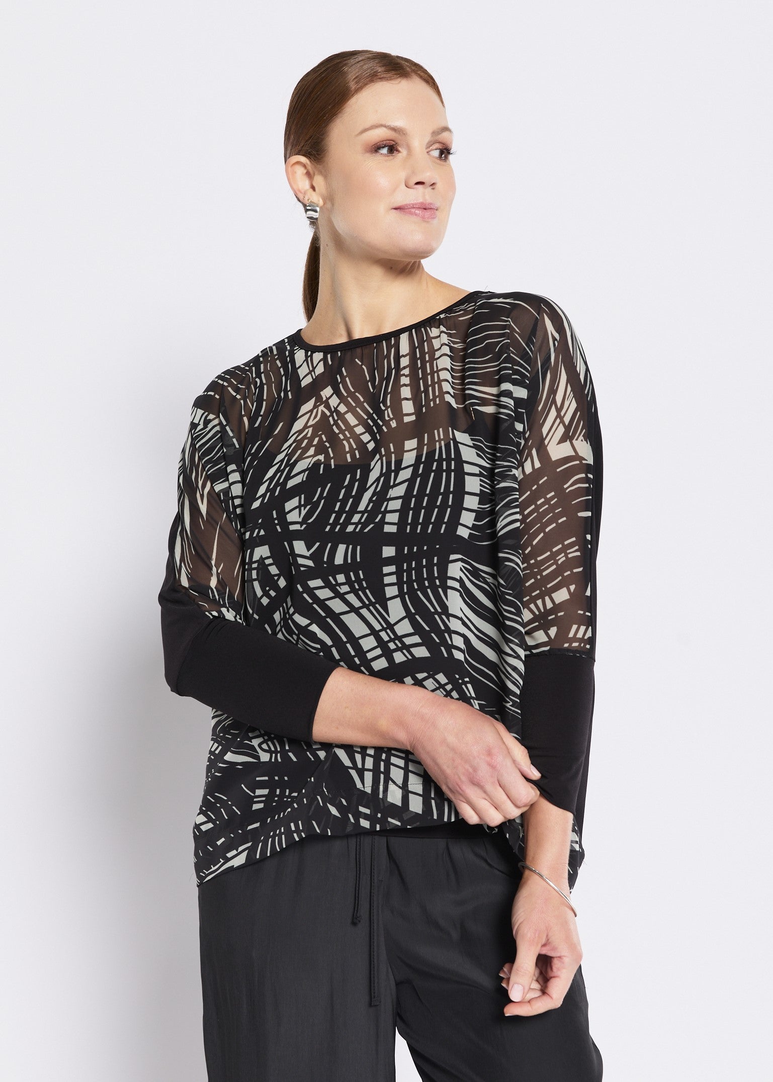 Varity Vintage chiffon spliced blouse in Momentum