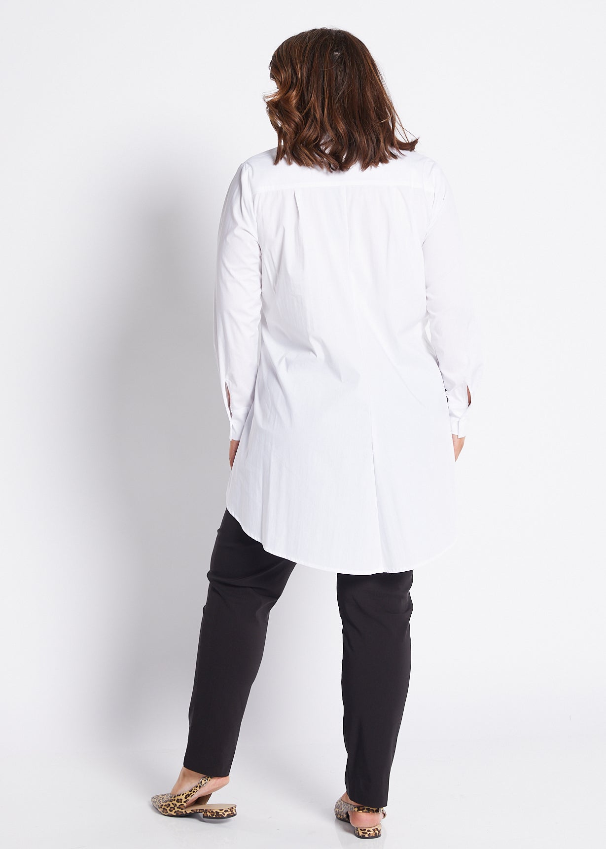 White Cotton Hi Lo Shirt