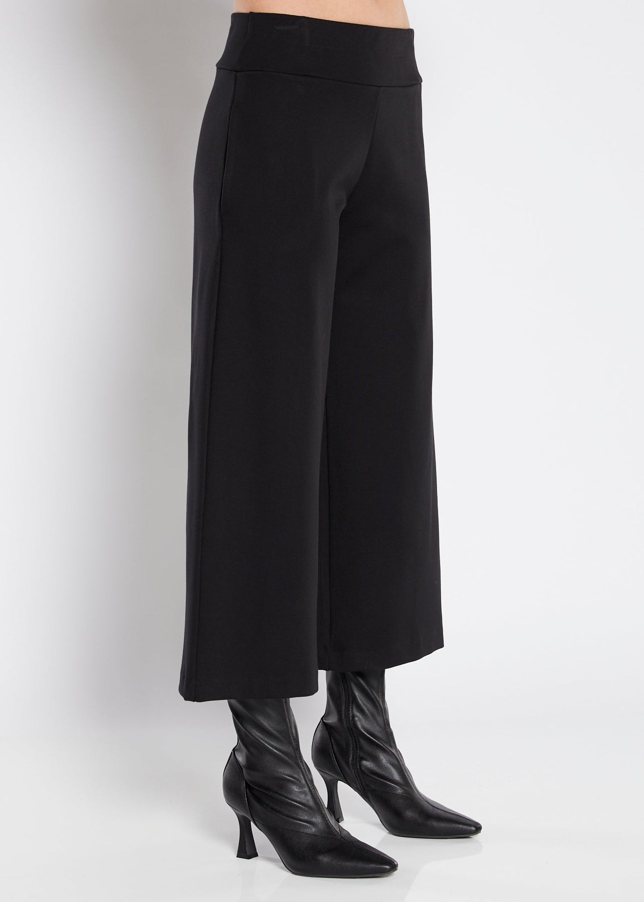 Black Ponte Tailored Culotte with Pockets