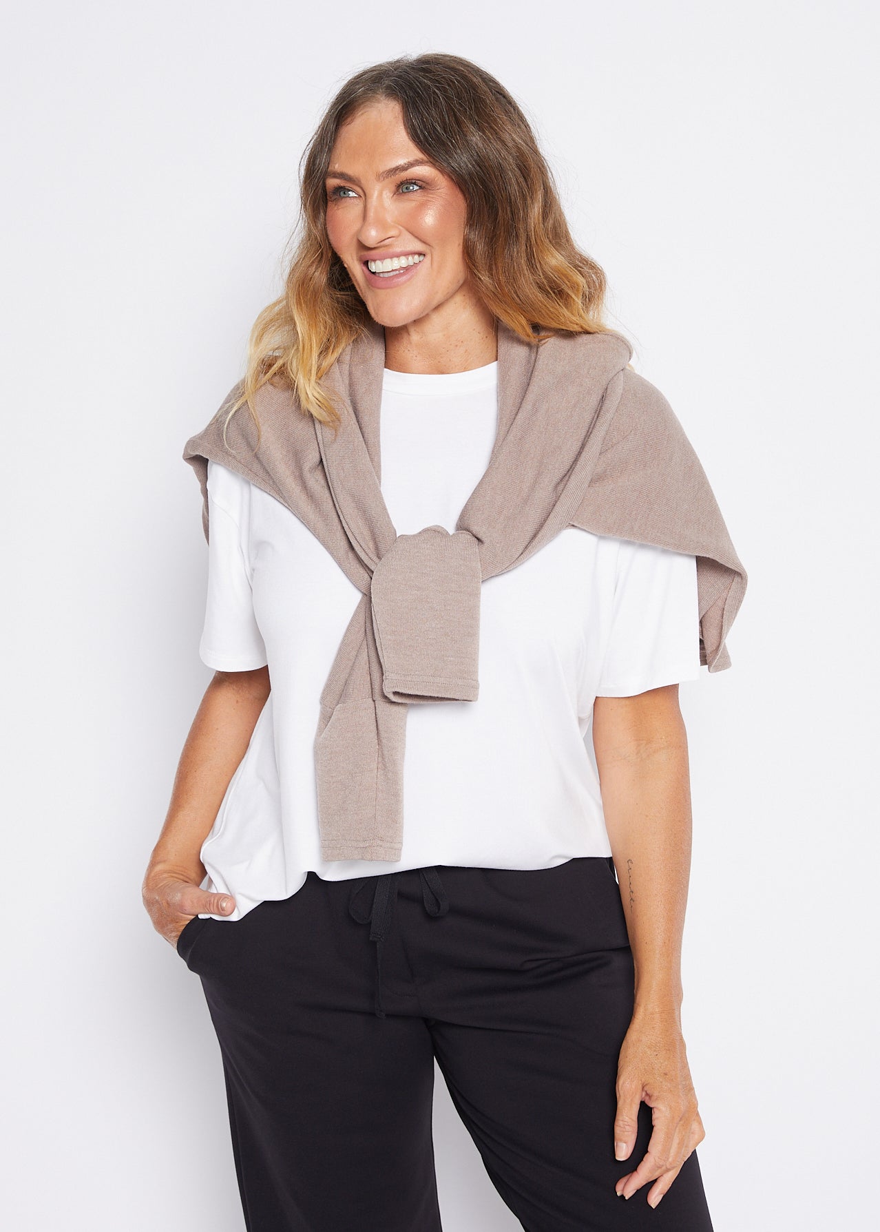 Spencer Wonderland viscose jersey crewneck tee in vanilla