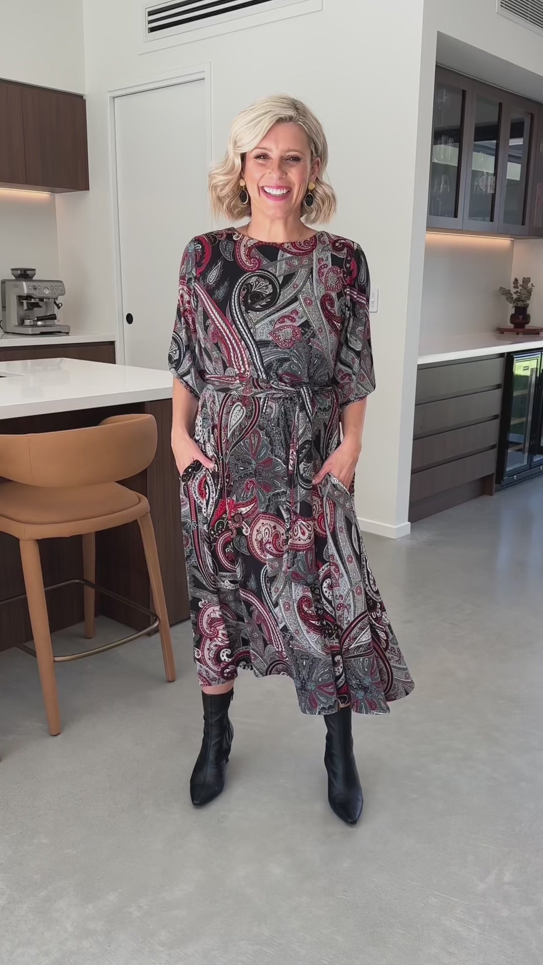 Philosophy Australia Drake slinky jersey reversible midi dress in Alila, sustainable slow fashion made in Australia