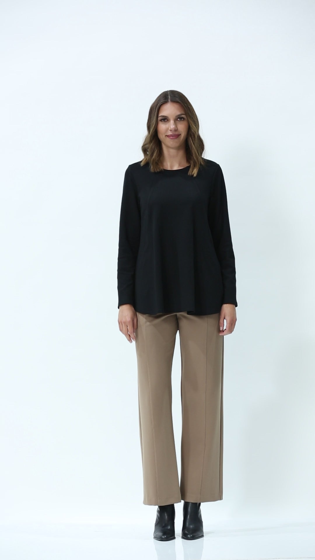 Marist ponte wide leg pant in Ginger