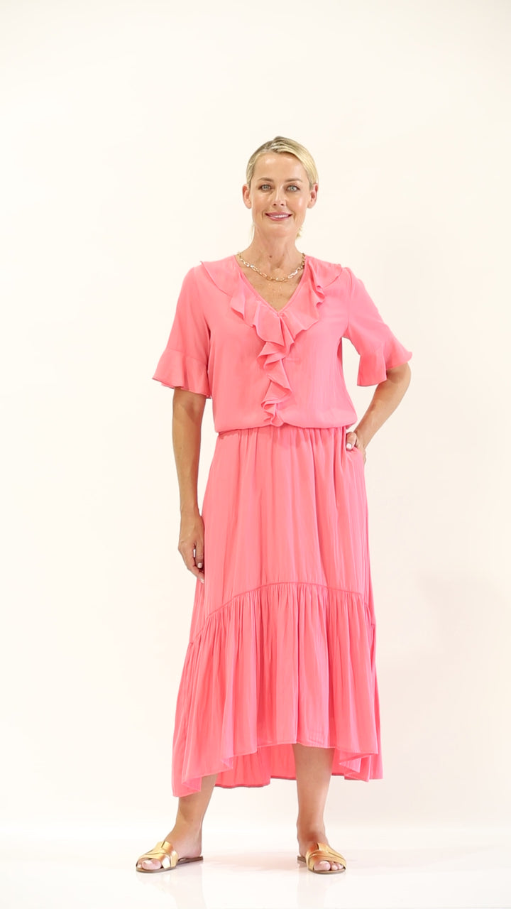 Billie maxi skirt in Coral