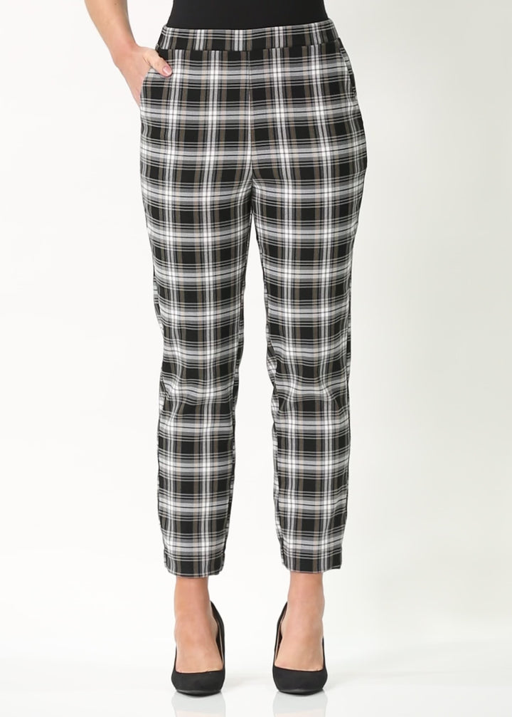 Daryl printed Bengaline check pants in Plaid