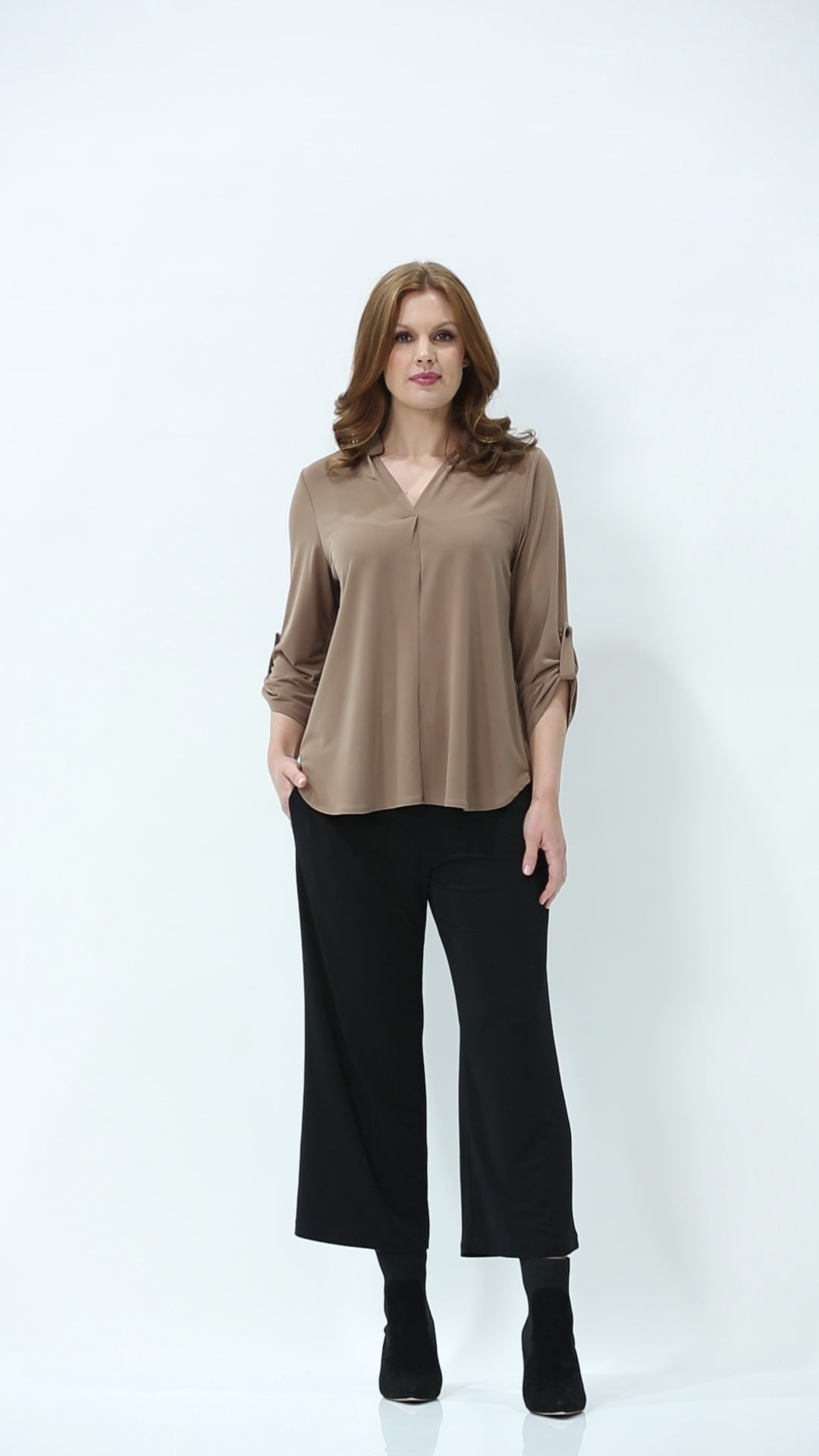 Kafton Foundation jersey tunic in Coffee