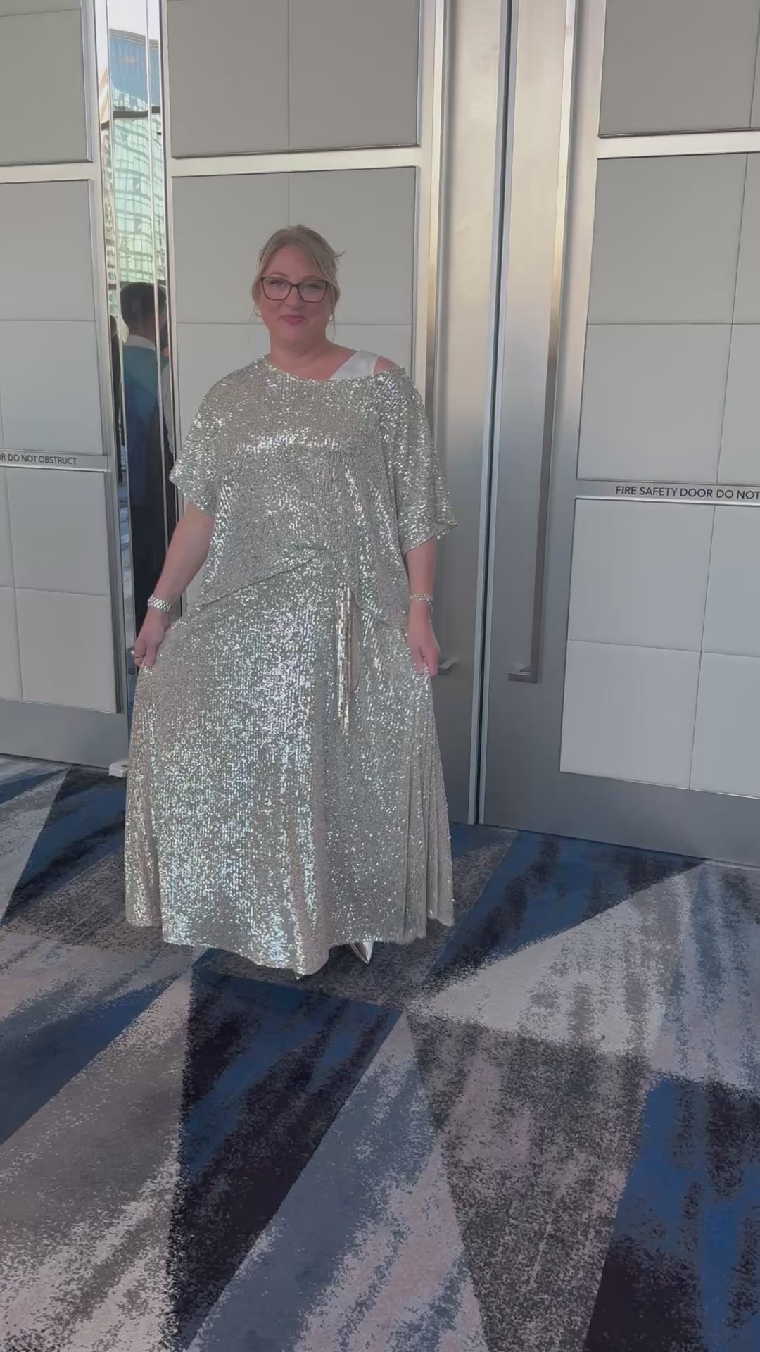 Kay Sequin top in Champagne