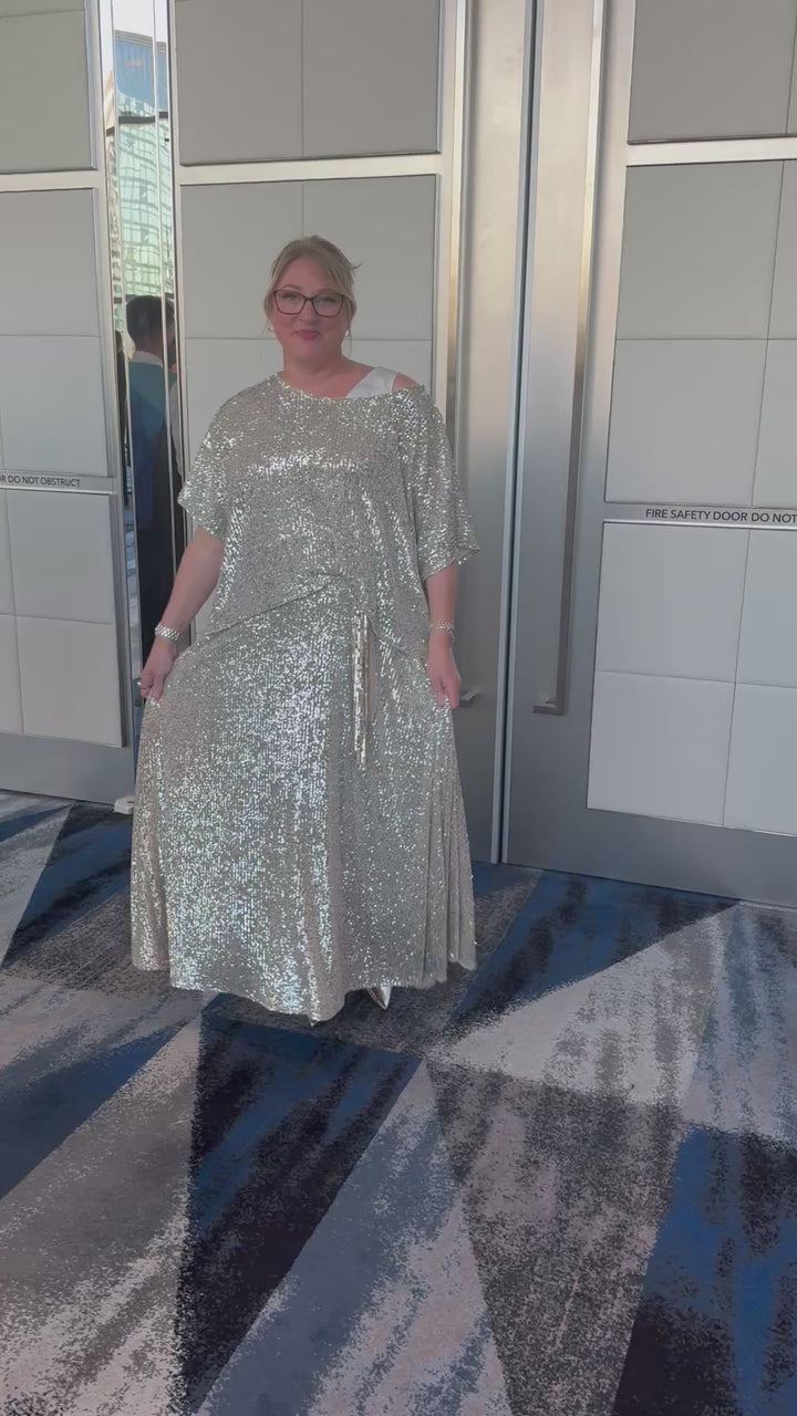 Kay Sequin top in Champagne