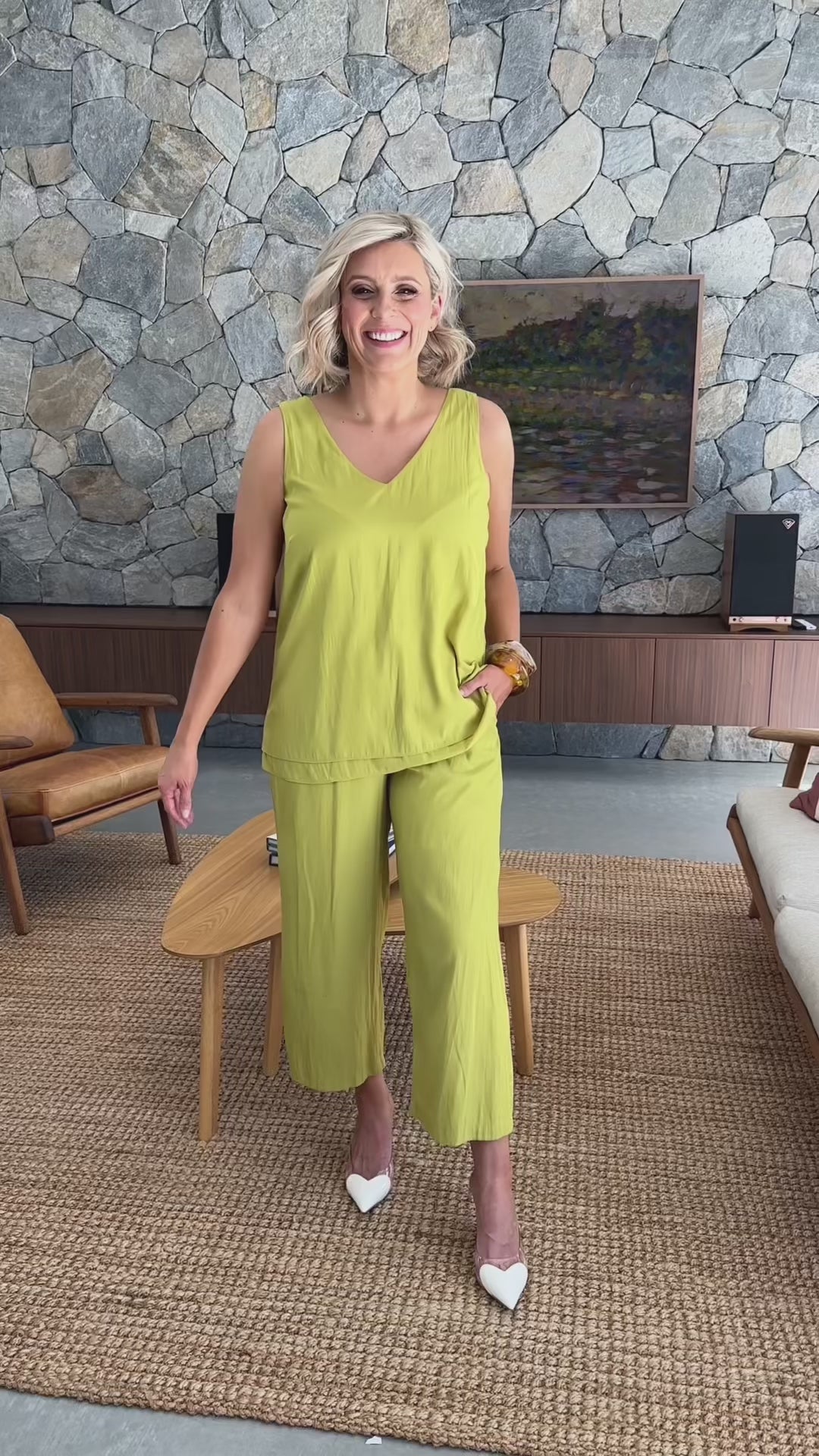 Philosophy Australia Darty Lustre layered tank in citrus, made in Australia