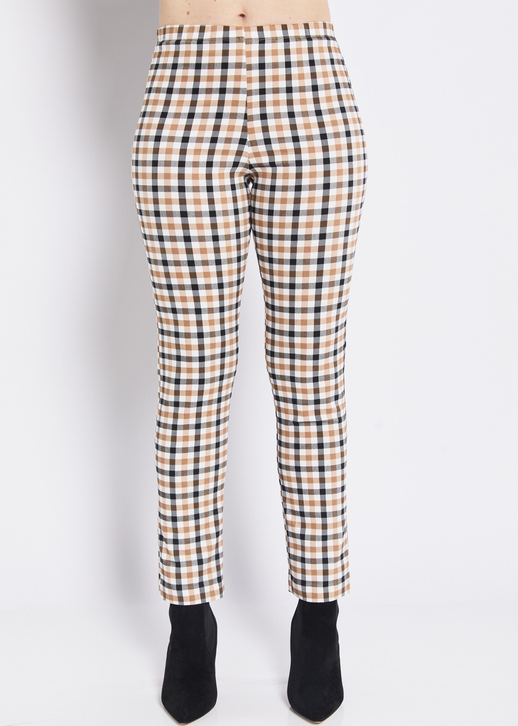 Provo check Bengaline super stretch pant in Toffee