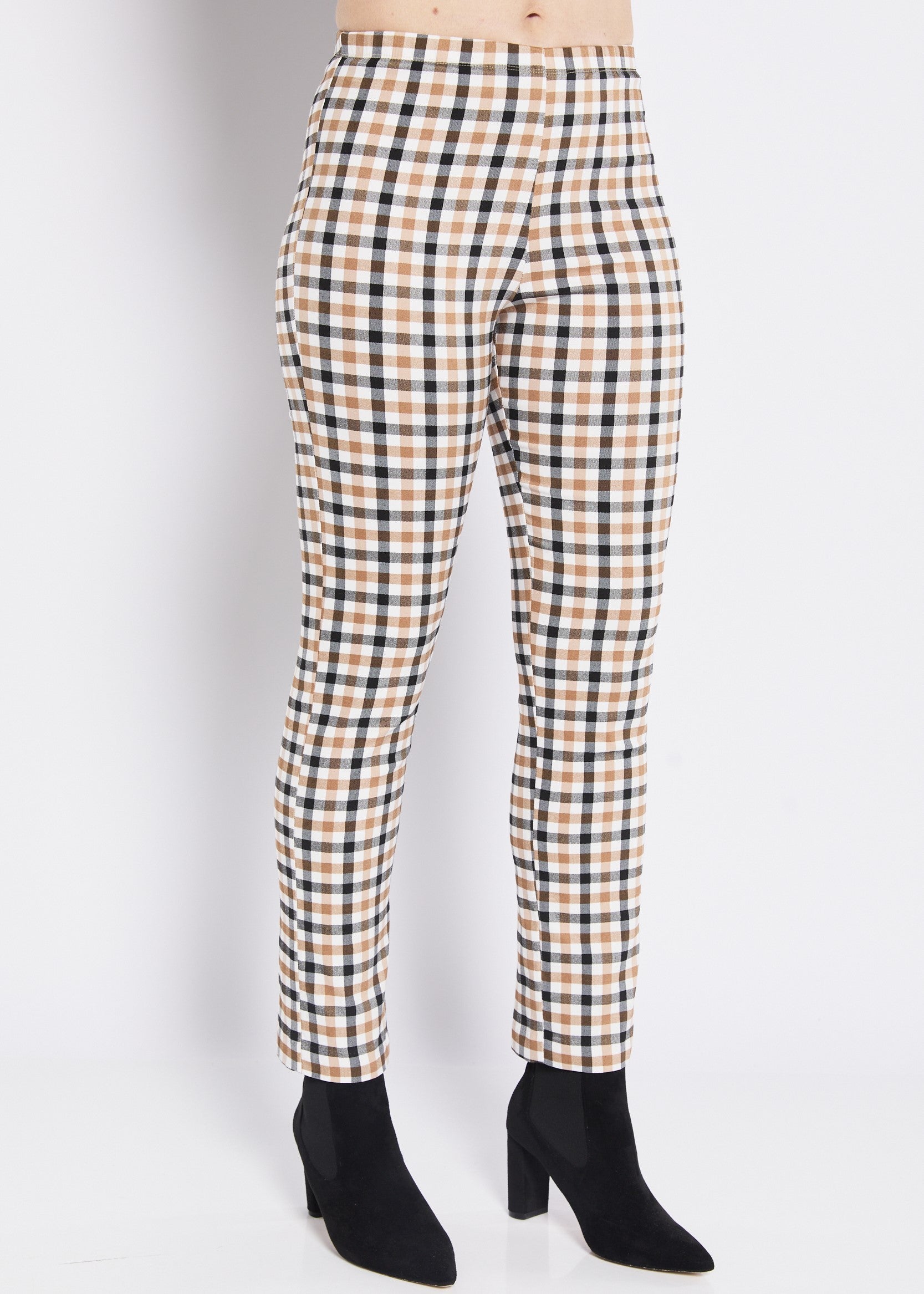 Provo check Bengaline super stretch pant in Toffee
