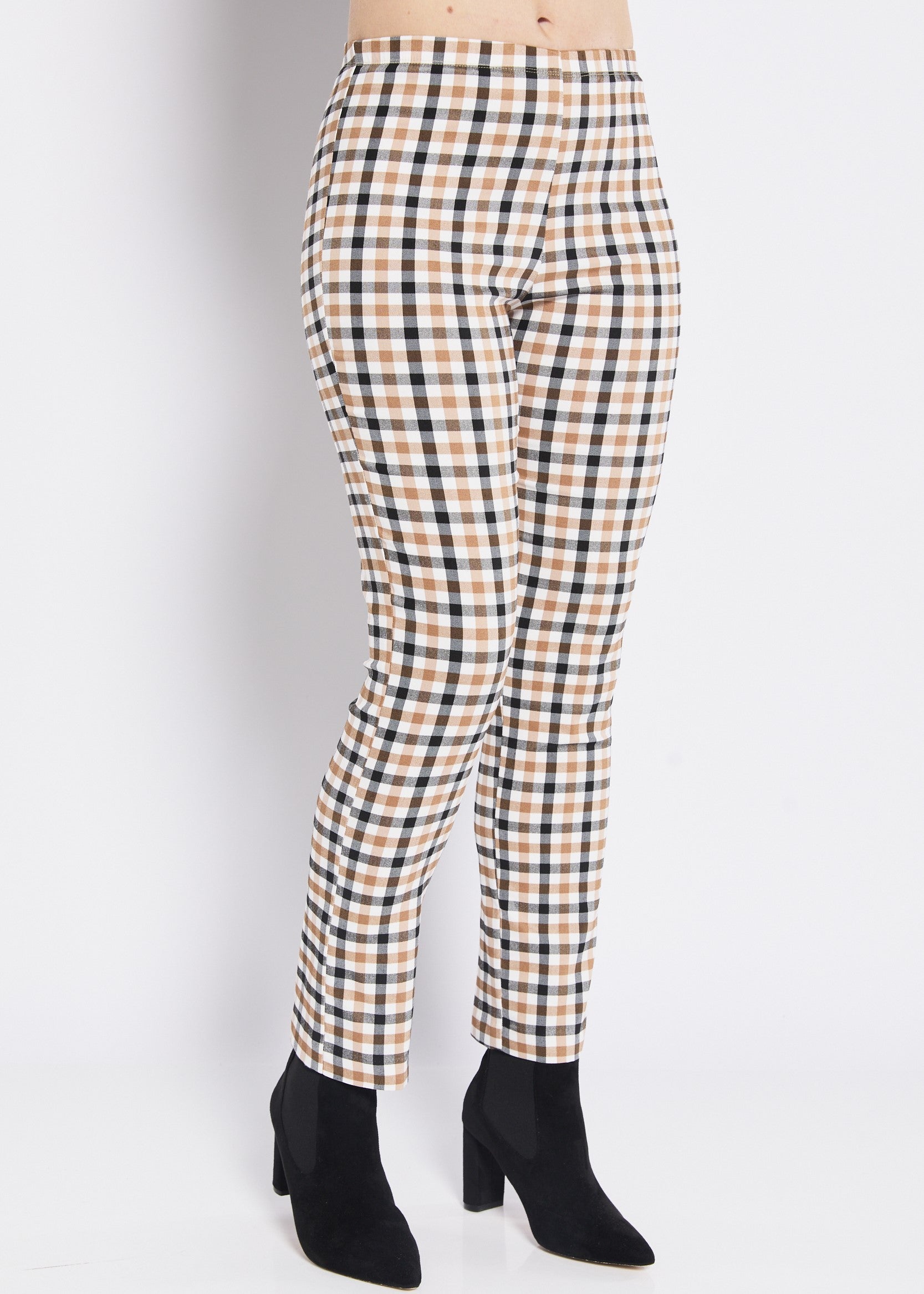 Provo check Bengaline super stretch pant in Toffee