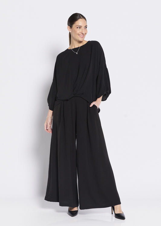 Origin Resort hammered crepe top in black