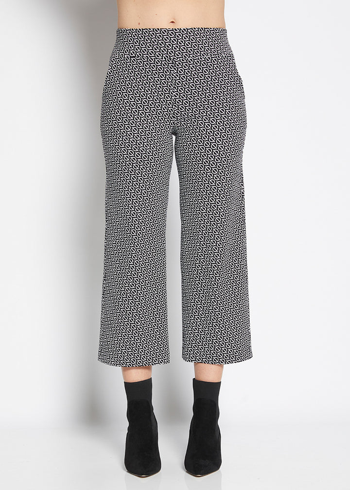 Ticket Printed Bengaline Culotte in Signature Black