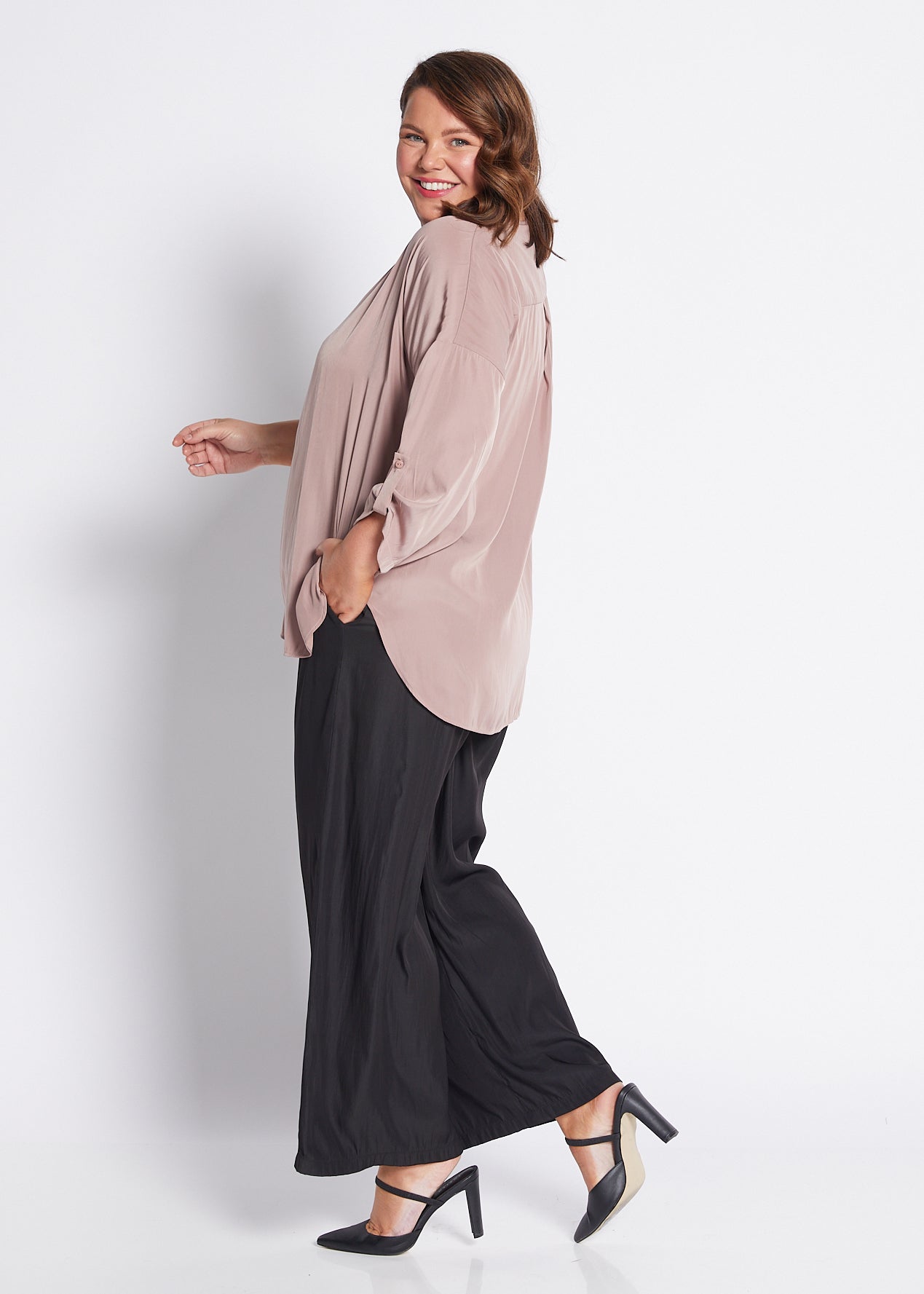 Silky Technical Tunic in Mocha