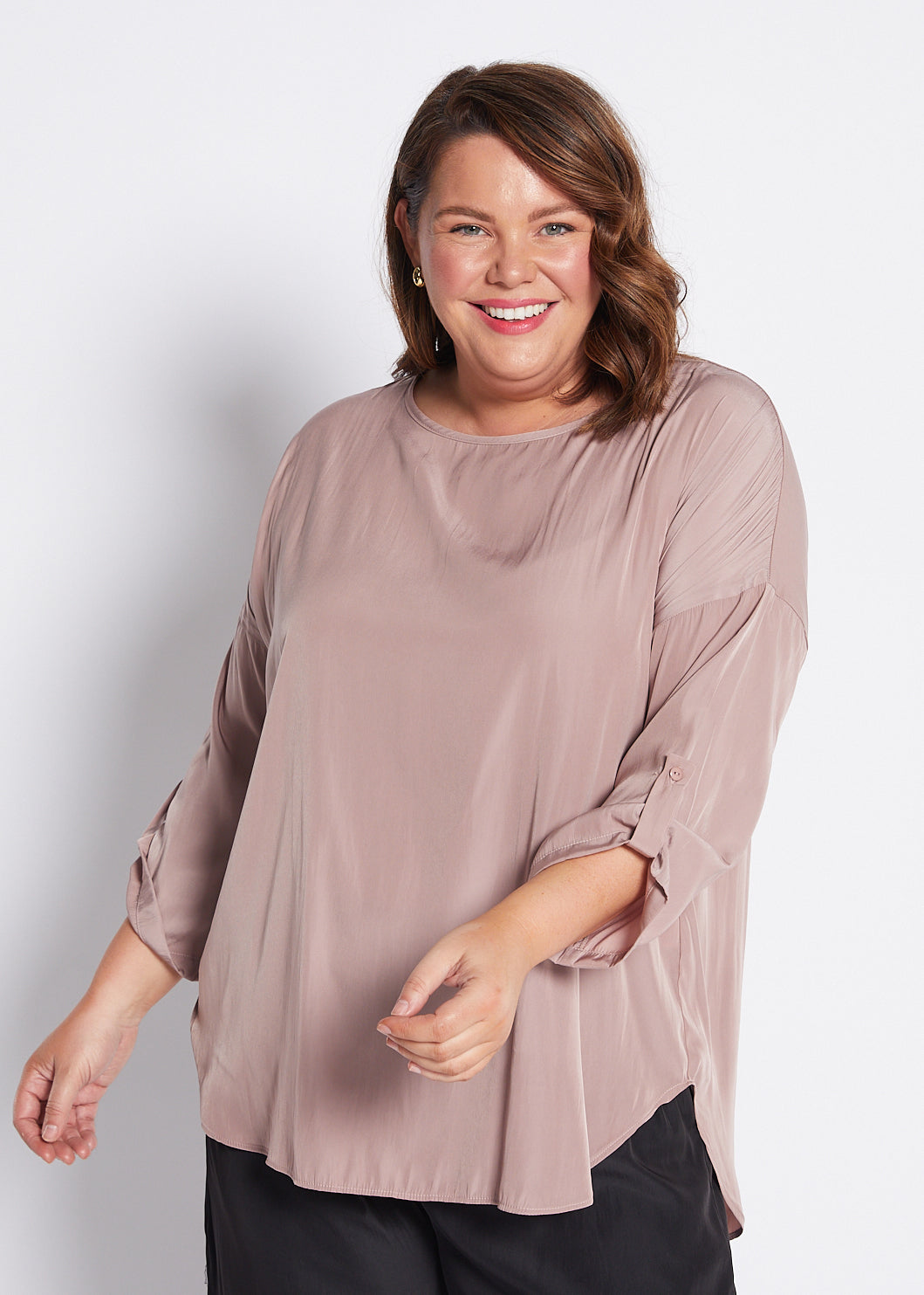Silky Technical Tunic in Mocha