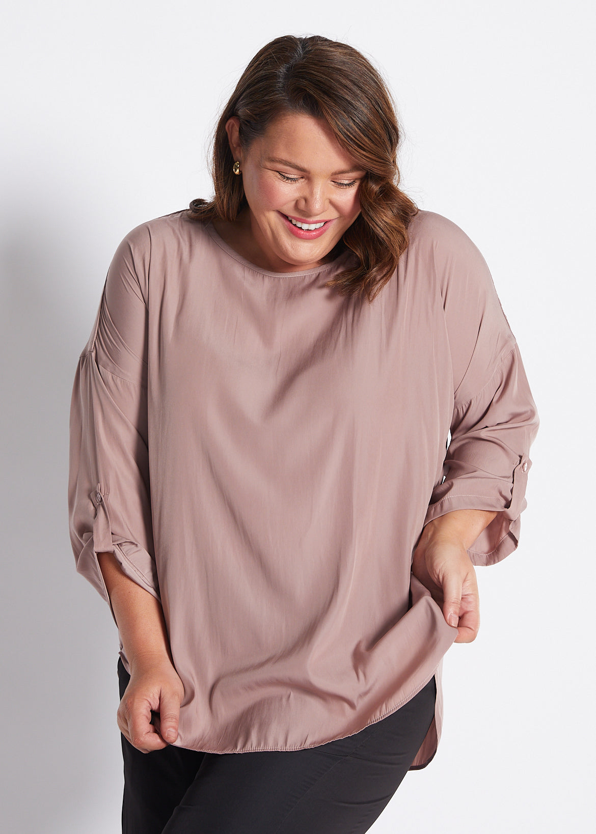 Silky Technical Tunic in Mocha