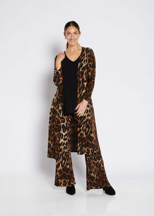Philosophy Australia Antonia jersey maxi cardigan in Soprano animal print